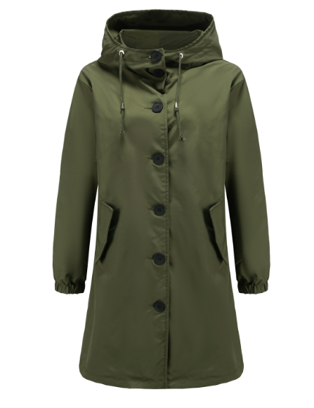 Vattentät Vinterjacka Dam med Huva och Vindtät Krage Syntetisk Material-6