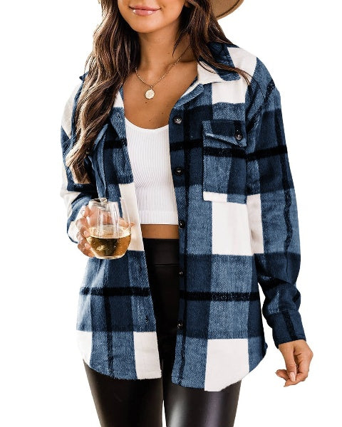 Variant image for Kvinnors Skjorta Casual Långärmad Bomull med Knappstängning-21