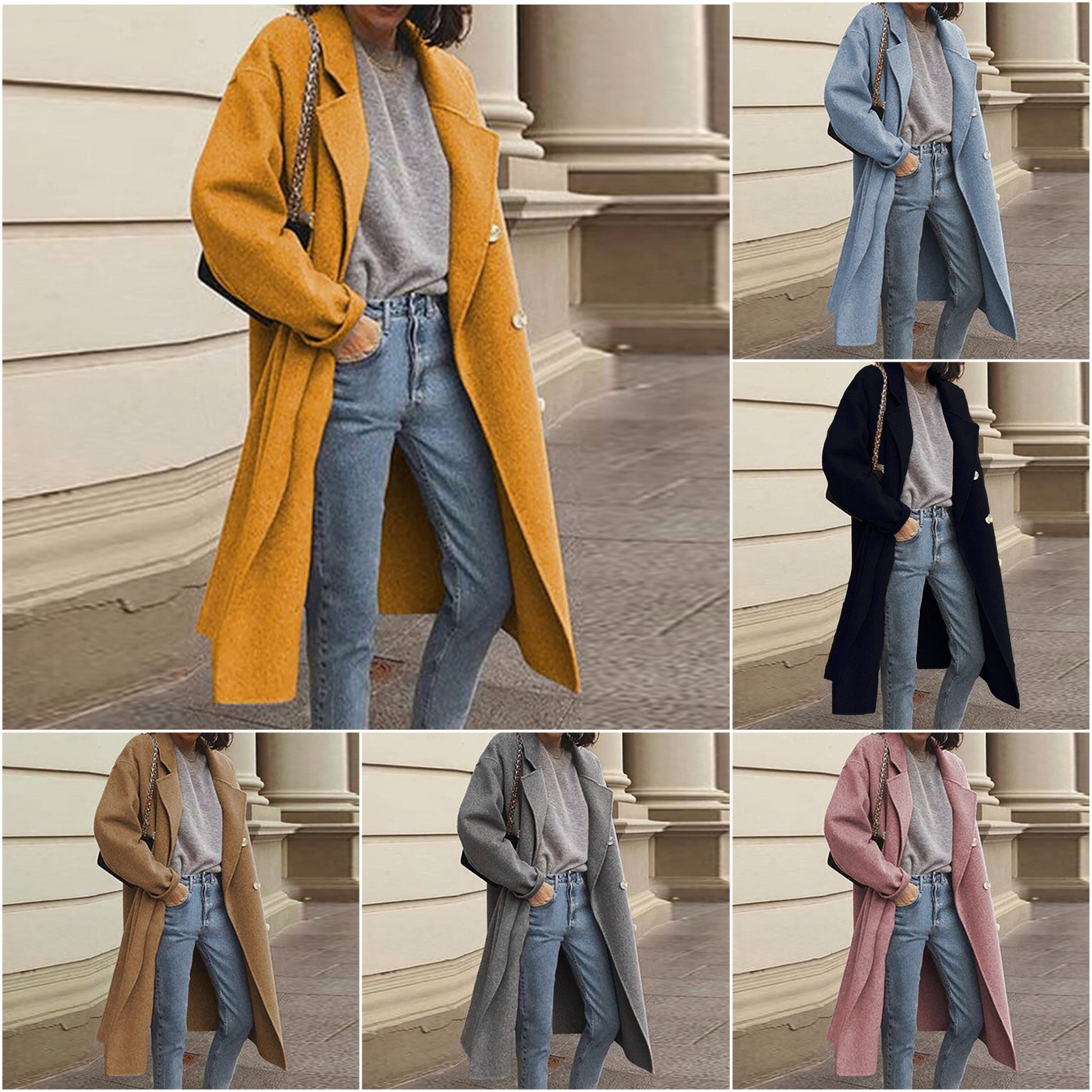 Dam Kappa Varm Bomull Polyester Vinterkappa-2