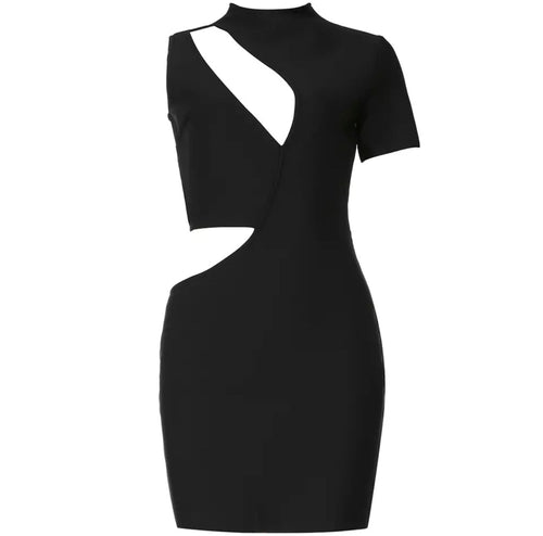 Dam Mini Klänning Enärmad Bandage 1