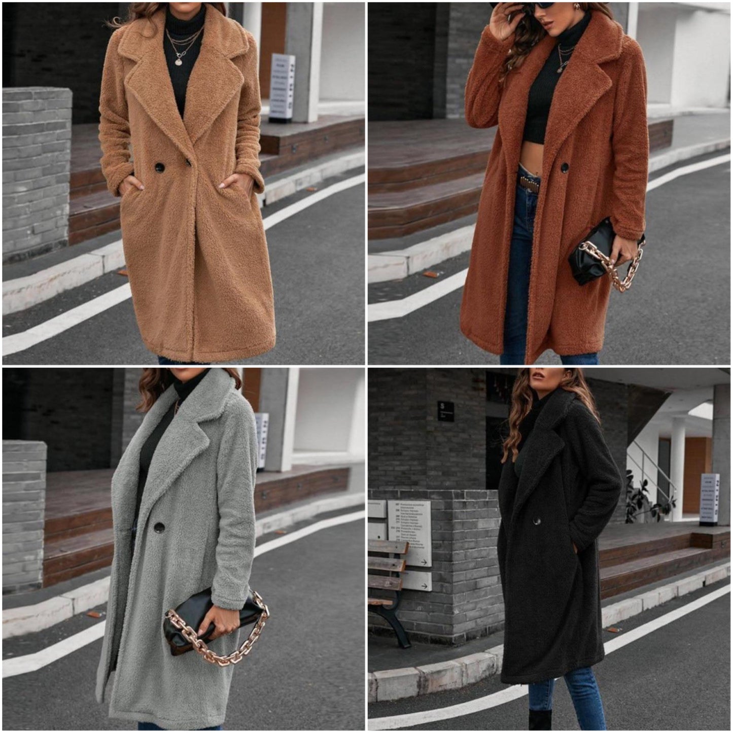 Dam Pälsrock Mjuk Bomull Polyester-6