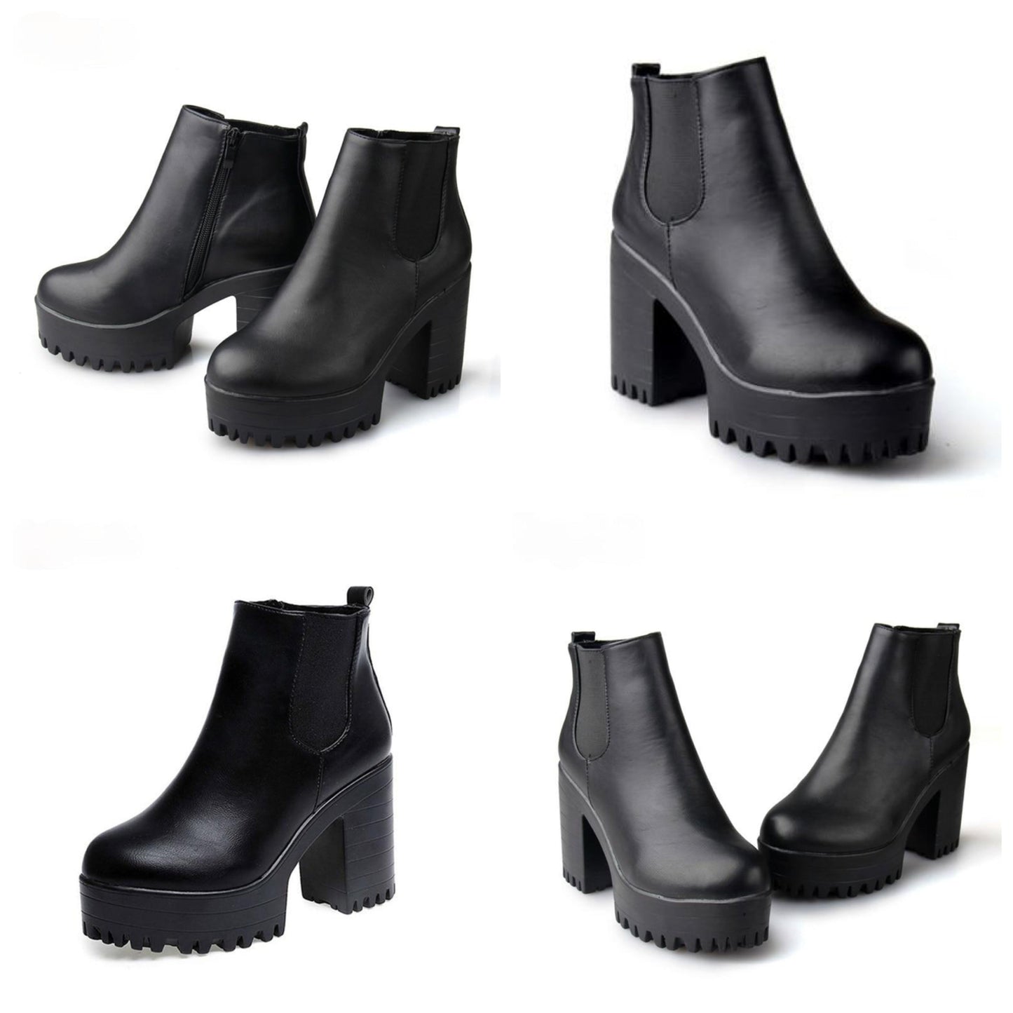 Dam Vinterstövlar Chelsea Eco Leather Med Blixtlås och Gummisula 6