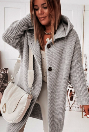 Variant image for Dam Cardigan Huva Mjuk Material Lätt och Luftig-19