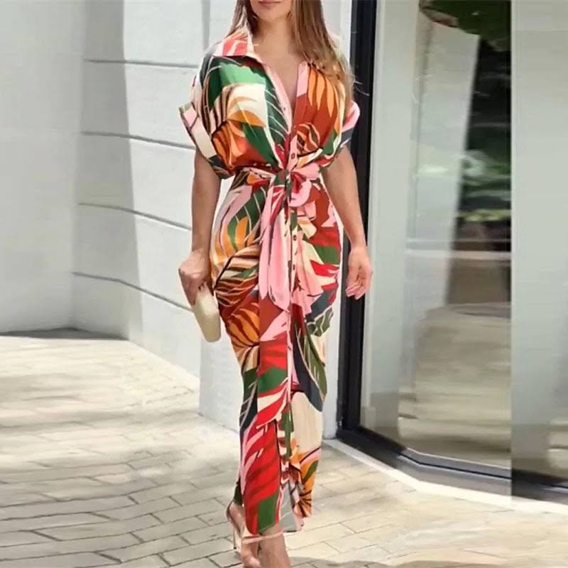 Damenkleid aus Leinen mit Fließendem Schnitt – Lässiges Festliches Kleid für Sommer, Größe S-XL, Beige 3