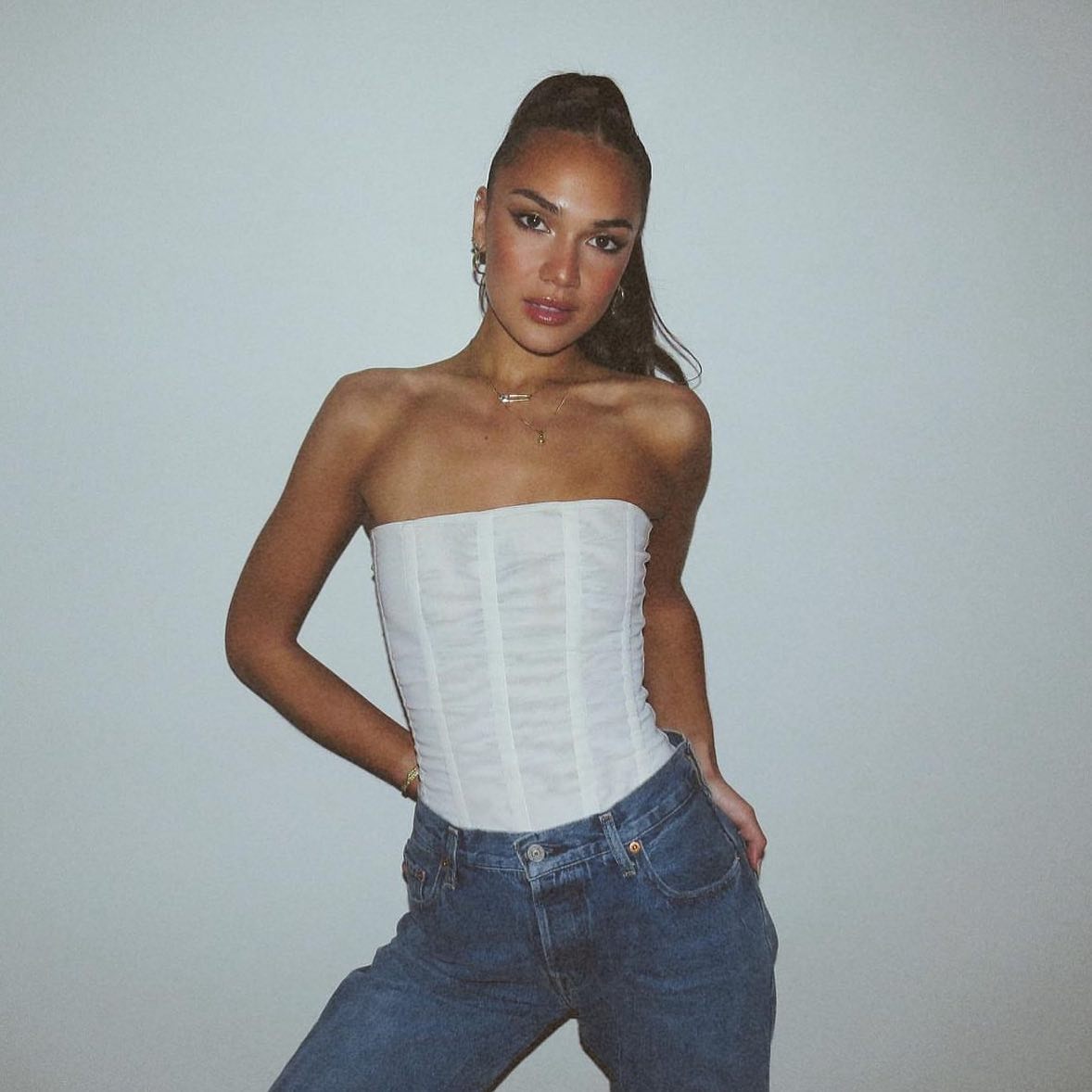 Dam Chiffon Topp Korsett Detalj Elegant Lätt Material 8