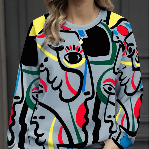 Kvinnors Lyxtröja Elegant Högkvalitativt Tyg-1