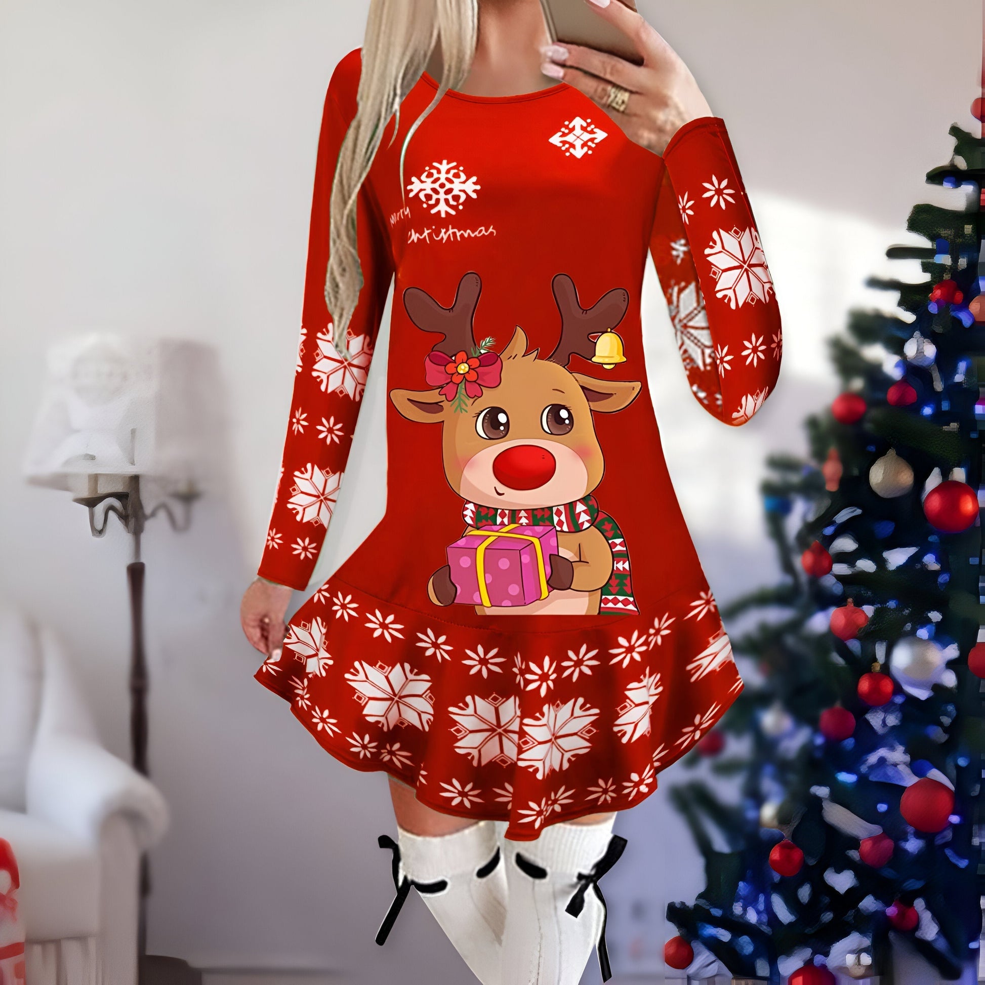 Variant image for Dam Glittrig Miniklänning Lätt Material för Festliga Tillfällen-71