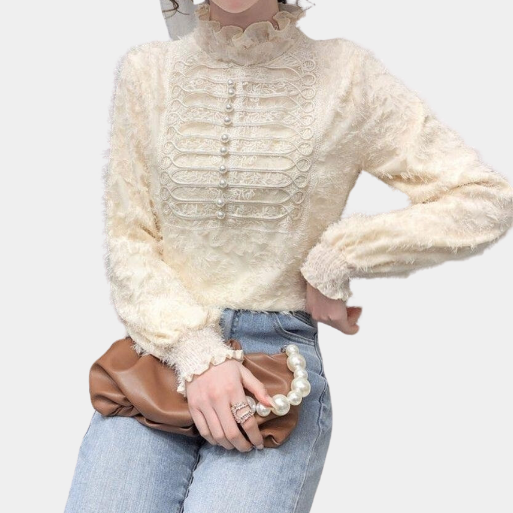 Variant image for Kvinnors Klassisk Blus Högkvalitativ Bomull-1