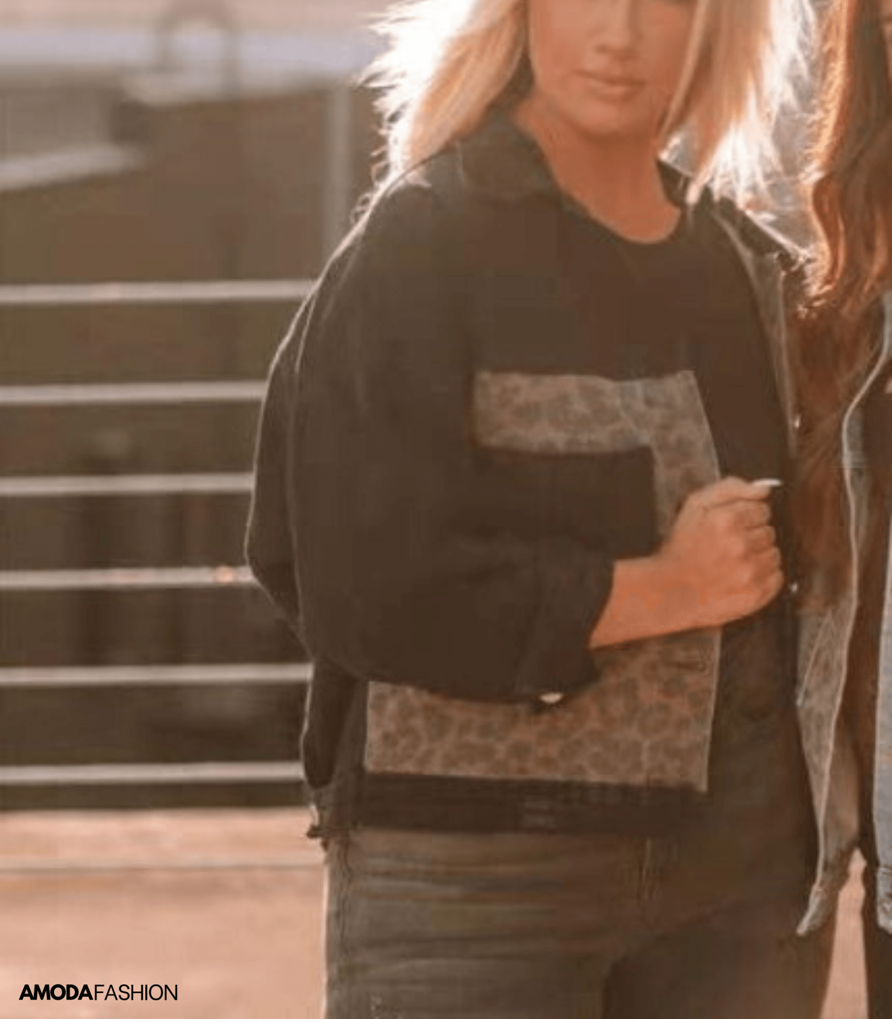 Jeansjacka Dam i Leopardmönster – Slitstark Denim med Bekväm Passform för Vår och Höst 7