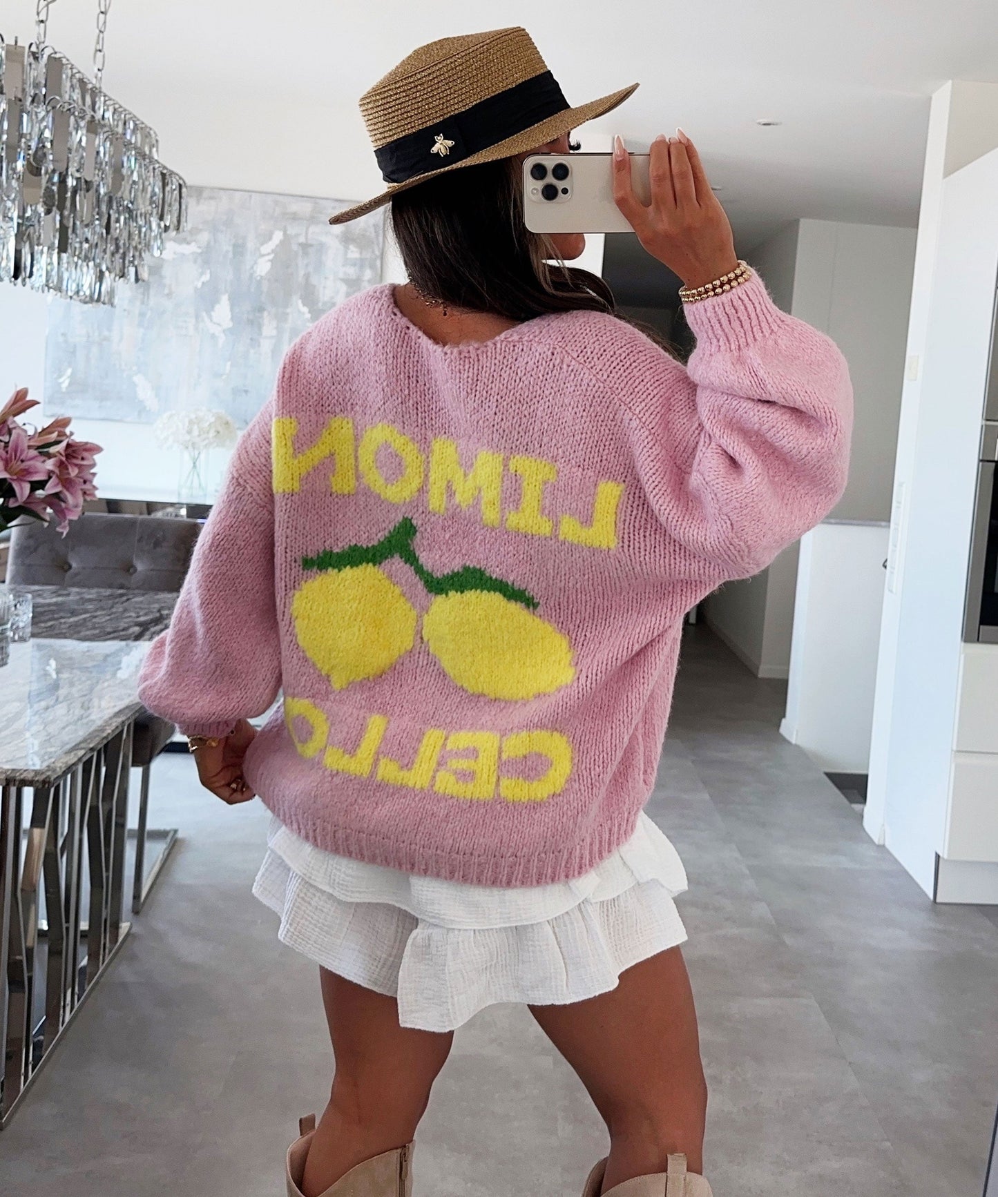 Lång Kofta Dam i Limoncello Rosa – Modern Elastisk Cardigan för Komfort och Stil, XS-XL 1