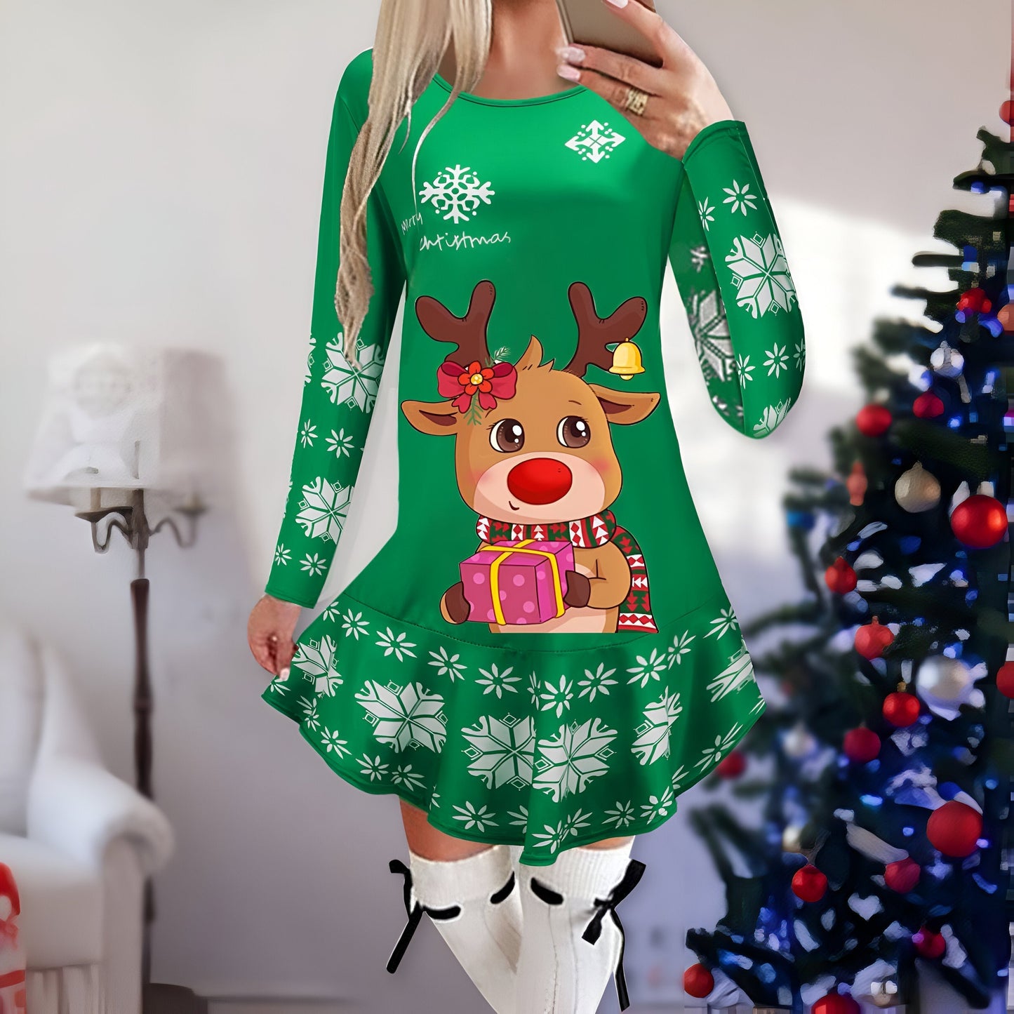 Variant image for Dam Glittrig Miniklänning Lätt Material för Festliga Tillfällen-66