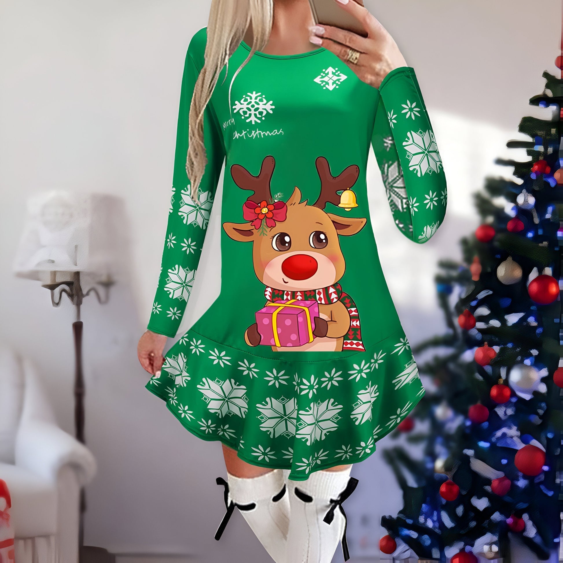 Variant image for Dam Glittrig Miniklänning Lätt Material för Festliga Tillfällen-66