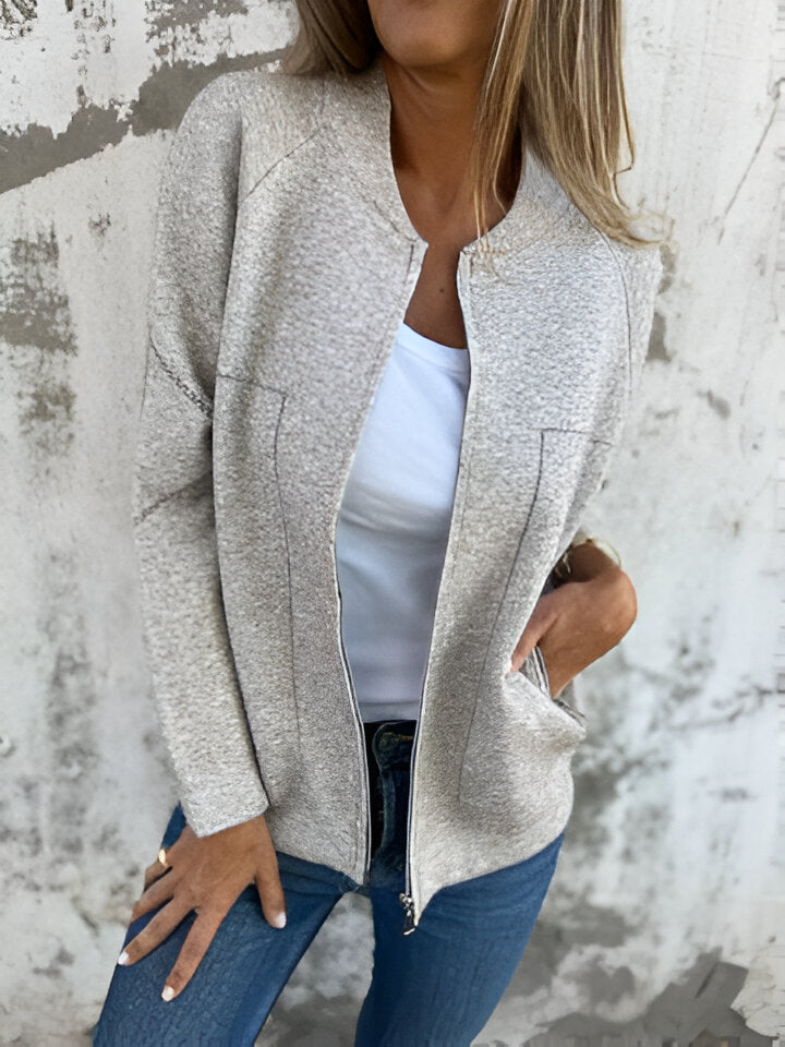 Variant image for Damjacka Långärmad Zip-Up Avslappnad Design 100% Bomull-9