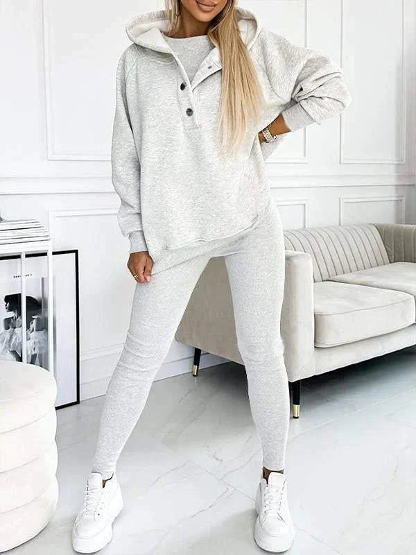 Dam Hoodie Avslappnad Stil Mjuk Bomull-5