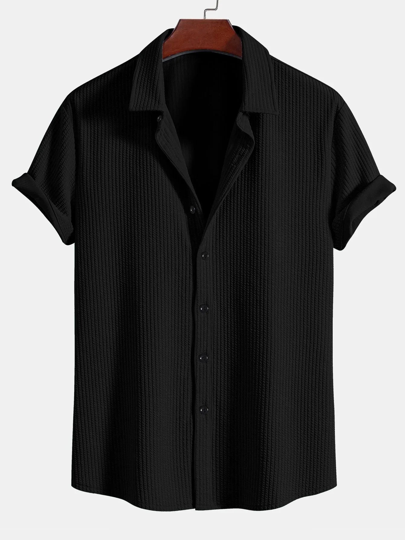 Herrskjorta Kortärmad Geometrisk Design Polyester Avslappnad Passform 5