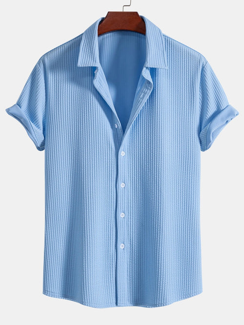 Herrskjorta Kortärmad Geometrisk Design Polyester Avslappnad Passform 1