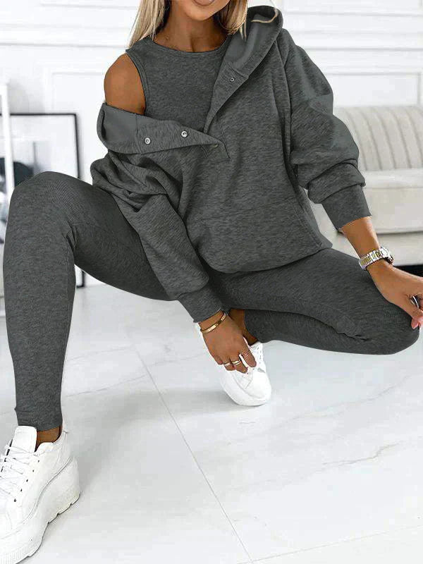 Träningsdräkt för Dam, Mjuk Tygblandning, Loose Fit, Elegant Design för Sport och Avslappning 10