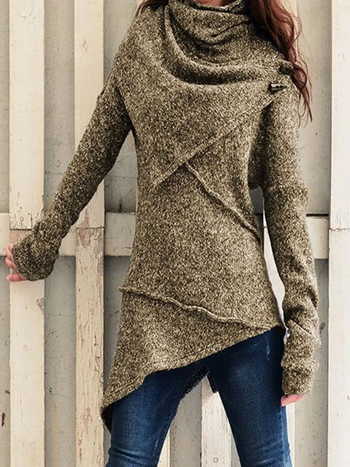 Lång Vinterrock Dam Enkel Design Polyester för Kalla Dagar-1