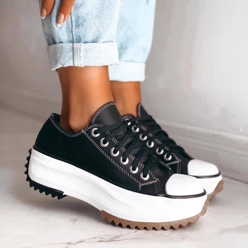 Kvinnors Platå Sneakers Syntetiskt Material Bekväm Design 8