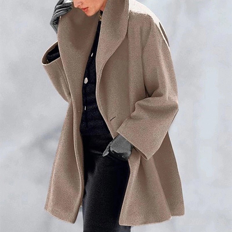 Variant image for Kvinnors Ullrock Bred Krage Högkvalitativ Ull-25