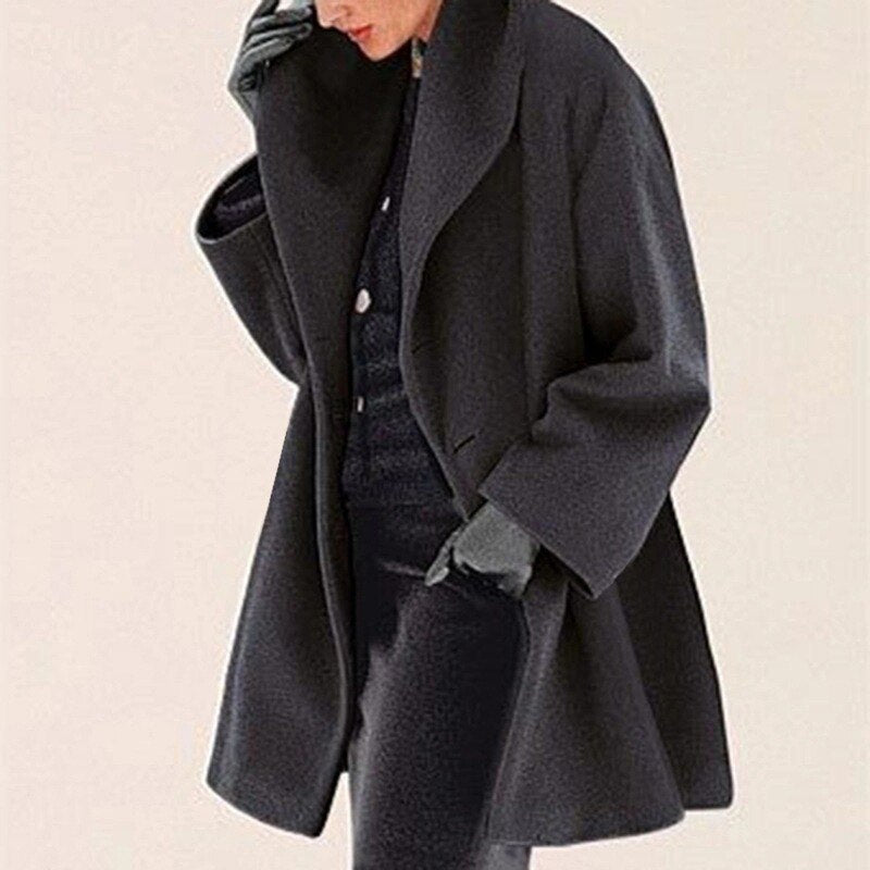 Variant image for Kvinnors Ullrock Bred Krage Högkvalitativ Ull-33