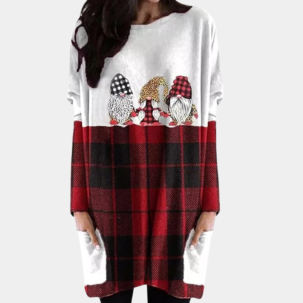 Stickad Dam Tröja Bekväm Juldesign 100% Akryl 2