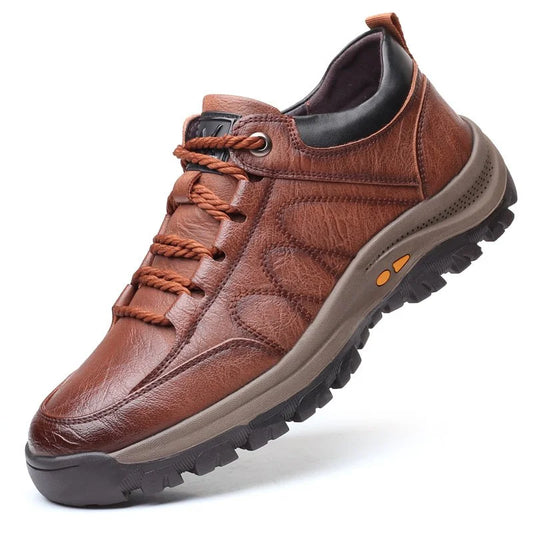 Herrskor LĂ€der Handsydda Sneakers Stilren Design-1