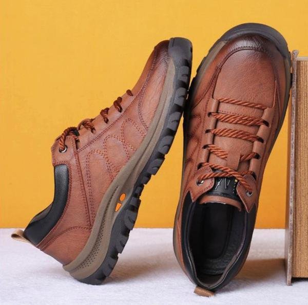 Herr Sneakers Sportiga PU-läder Gummisula för Komfort och Stil-5