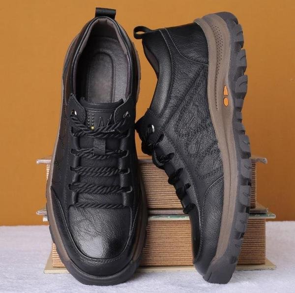 Herr Sneakers Sportiga PU-läder Gummisula för Komfort och Stil-2
