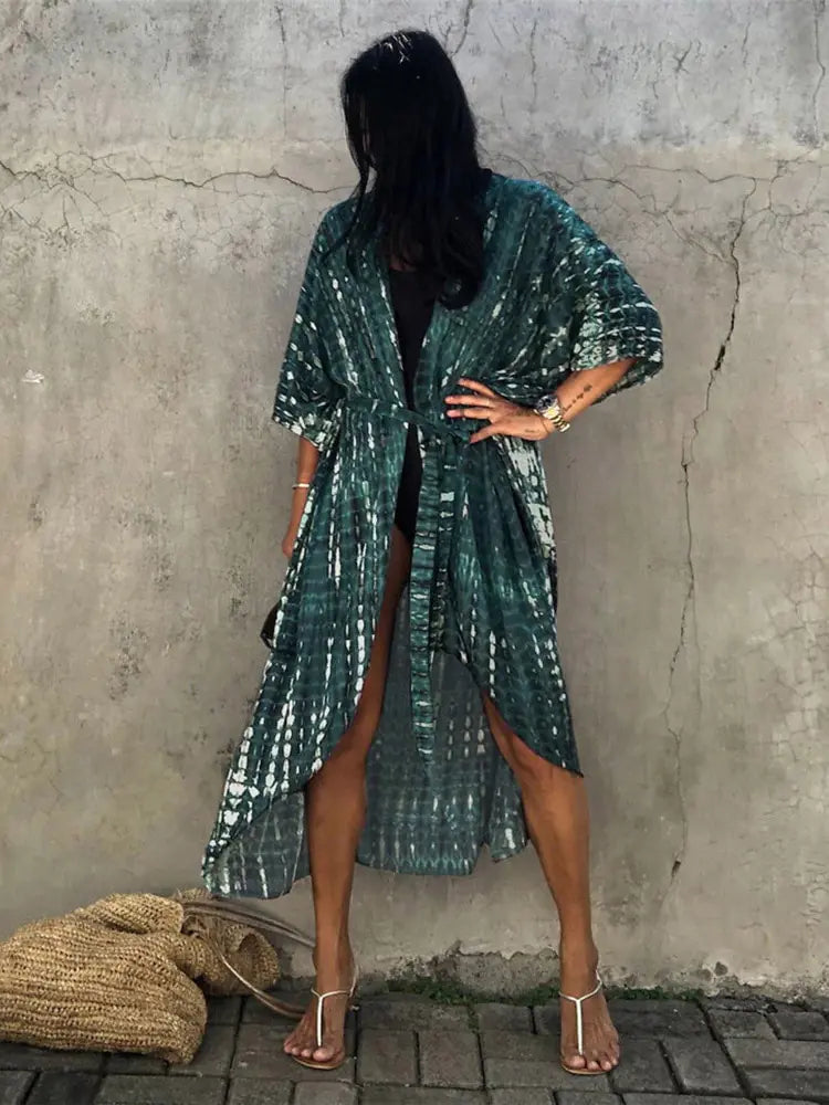 Kvinnors Strandpareo Boho Stil Lätt Batik-2