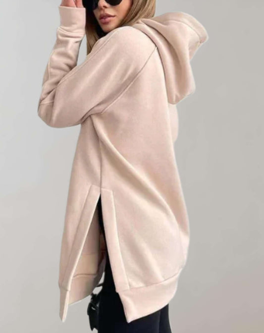Kvinnors Hoodie Avslappnad Design Mjuk Tyg-1