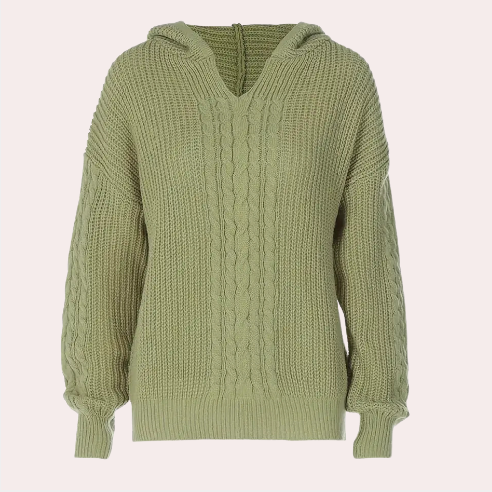 Lång Hoodie Dam i Mjuk Stickad Kvalitet med Avslappnad Passform – Perfekt för Vardagsbruk och Kyliga Dagar 2