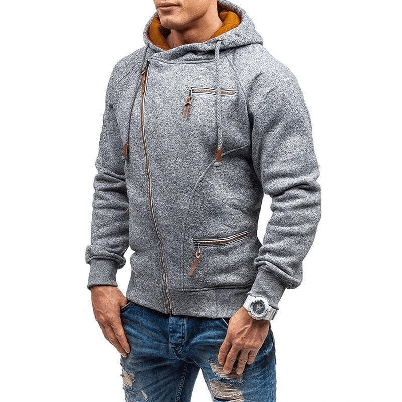 Hoodie Herr Avslappnad Mjuk Bomull-3