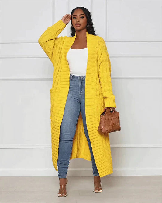 LÄng Kofta Dam V-ringning Mjuk Bomull-1