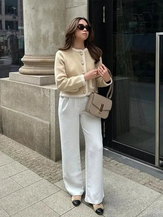 Dam Kort CĂĄrdigan Stilren Akryl-1