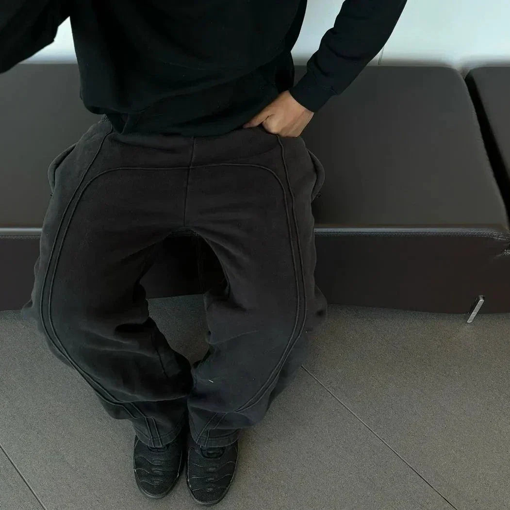 Herr Baggy Träningsbyxor Mjuk Bomull Komfortabel Stil-4