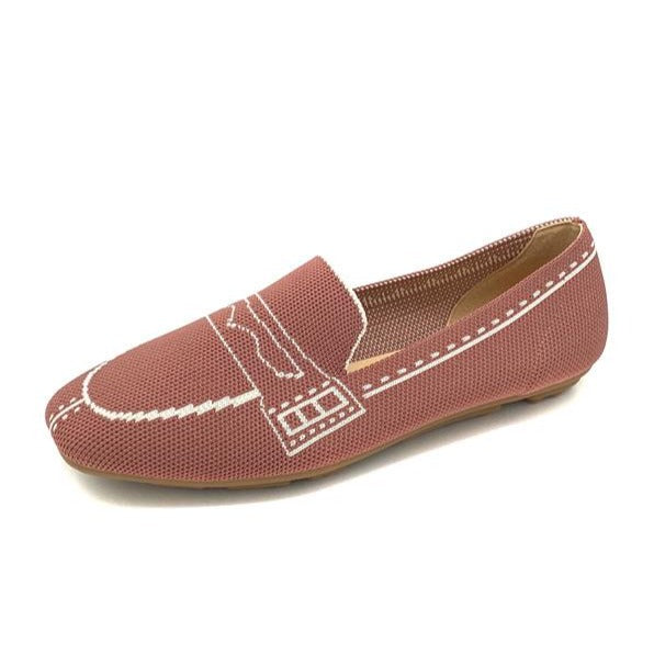 Dam Ballerina Skor Slip-On Lätta Andningsbara Tyg-2