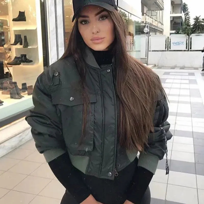 Damjacka Bomber Modern Stil Hållbart Material 4