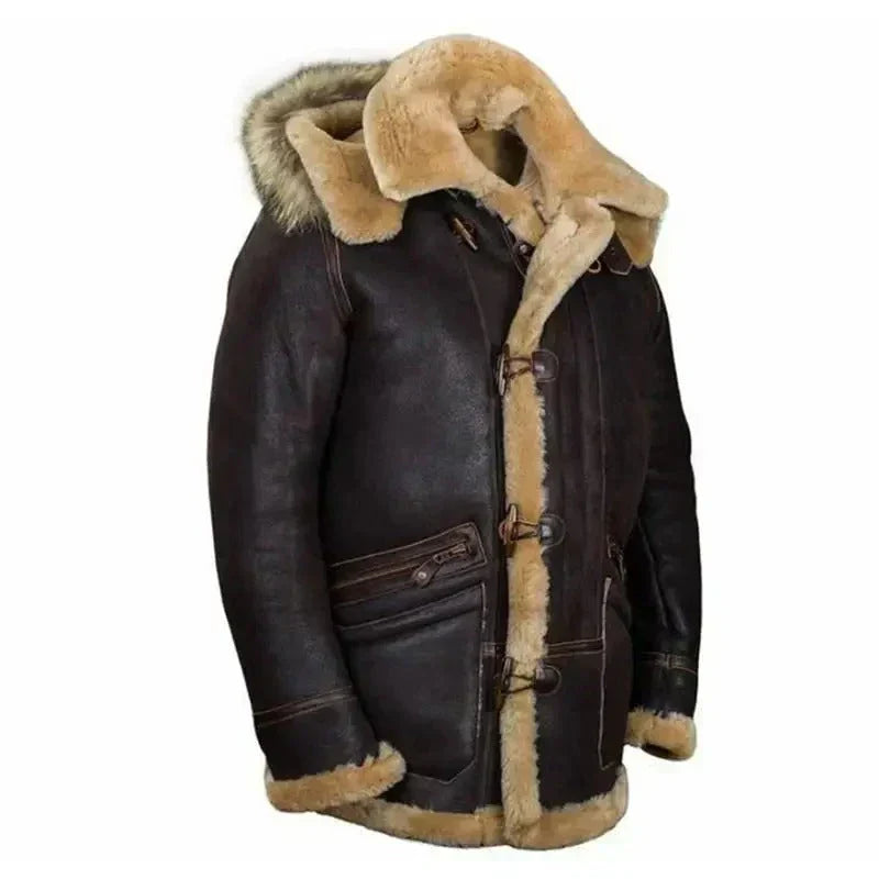 Herren Skinnjacka Modern Stil Högkvalitativt Läder-3