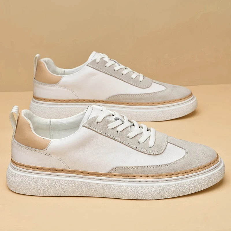 Herr Sneakers Lågtopp Riktigt Läder Minimalistisk Design Komfortabel Stil 5