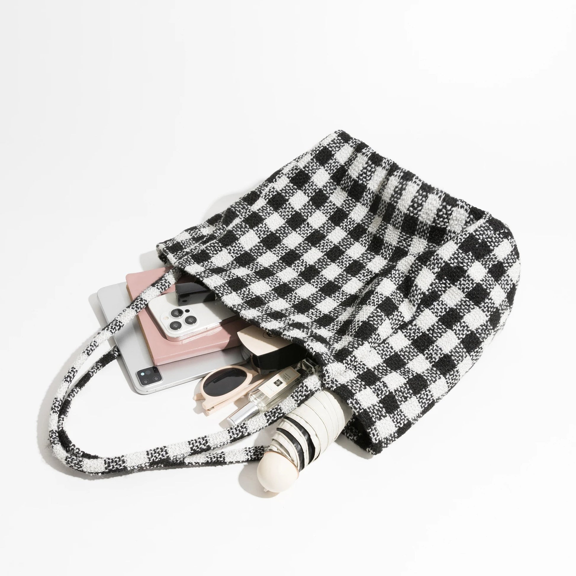 Dam Axelväska Rutigt Designad Polyester Rymlig 2