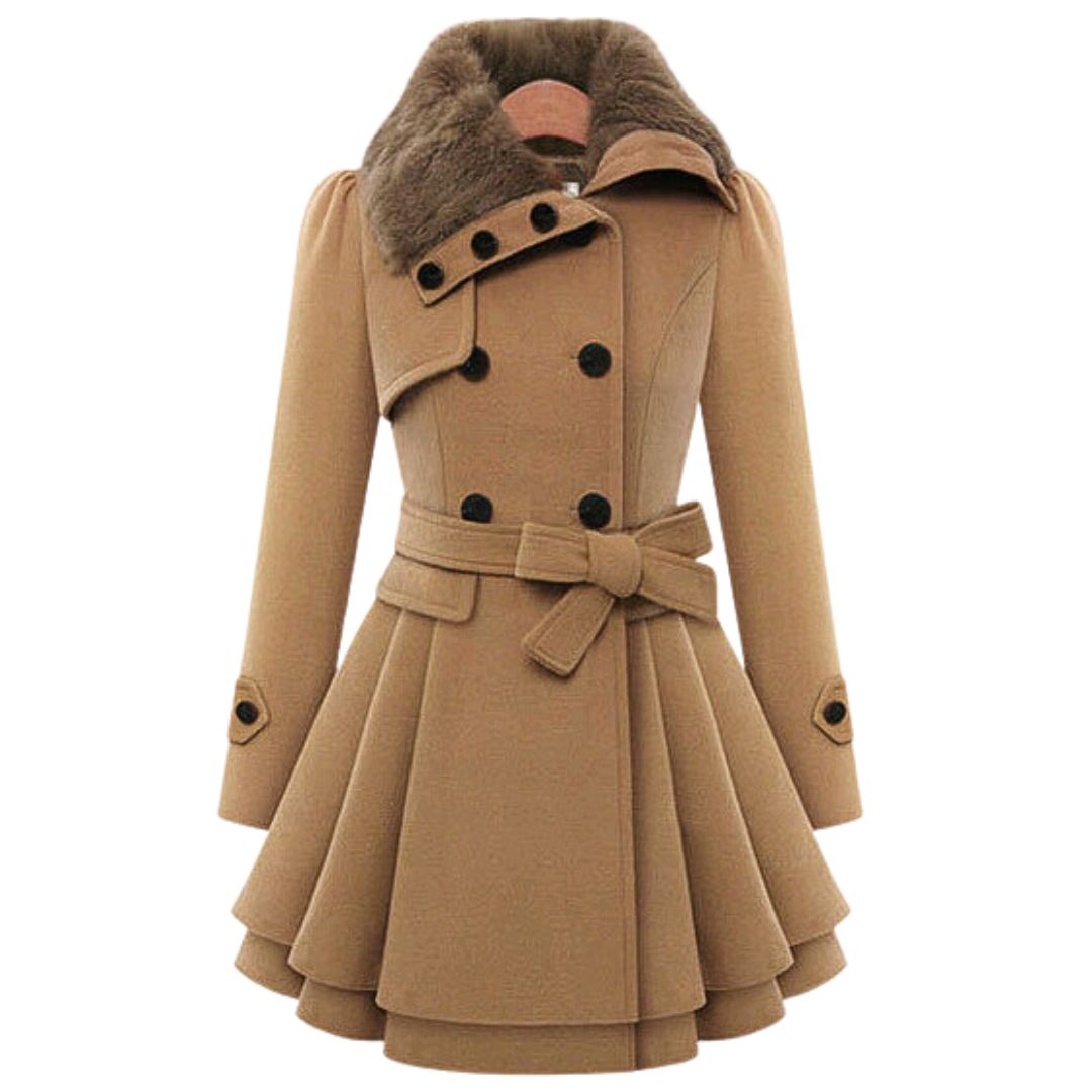 Dam Trenchcoat Klassisk Stil Tygblandning 7