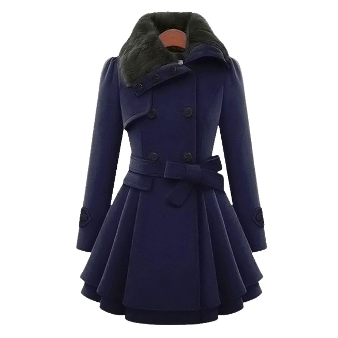 Dam Trenchcoat Klassisk Stil Tygblandning 11