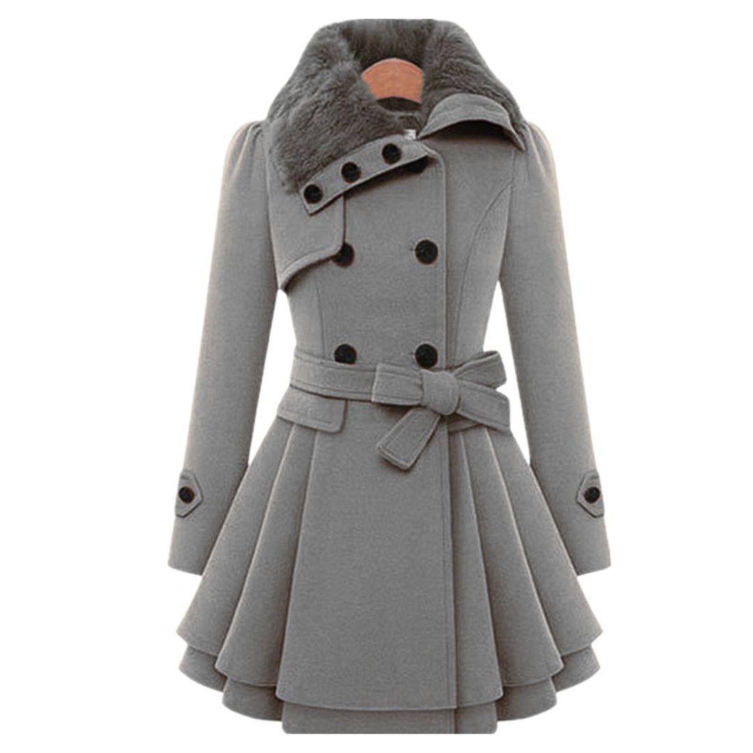 Dam Trenchcoat Klassisk Stil Tygblandning 10