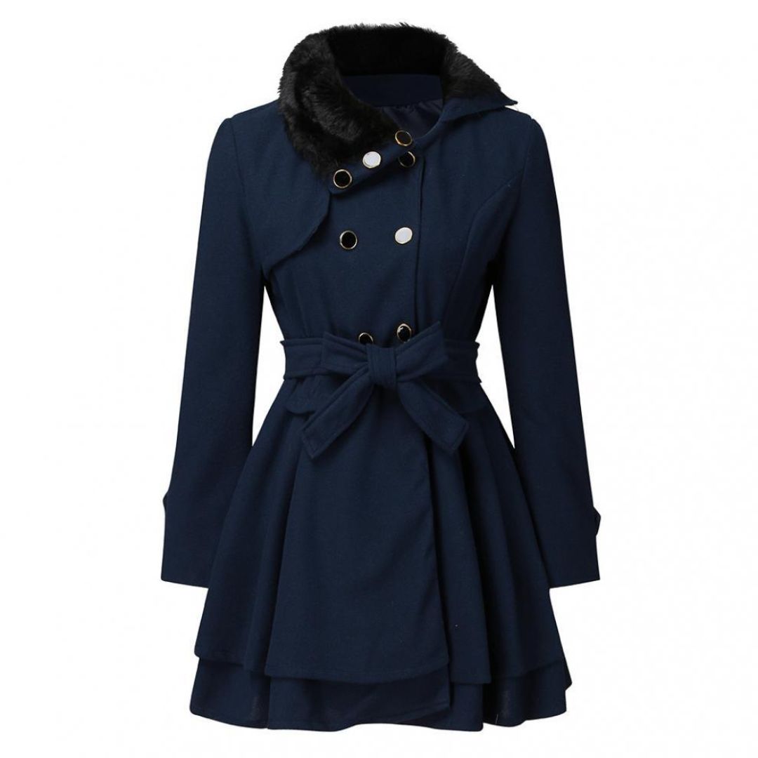 Dam Trenchcoat Klassisk Stil Tygblandning 5