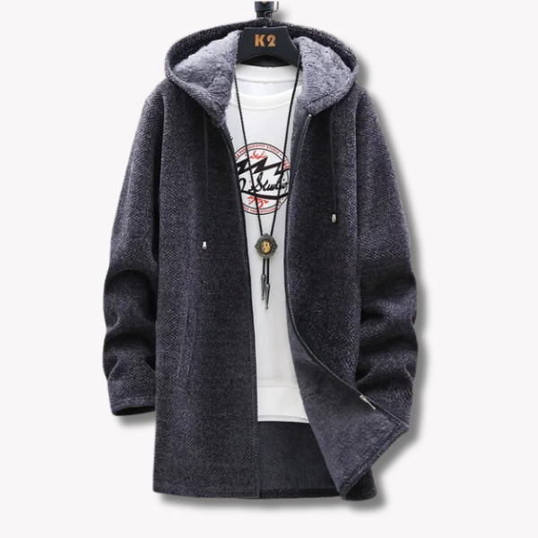 Variant image for Herrar Hoodie Med Dragkedja Värmande Polyester-Bomull-37