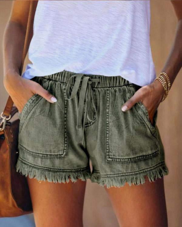 Variant image for Dam Denimshorts Justerbar Midja Slitstark-6
