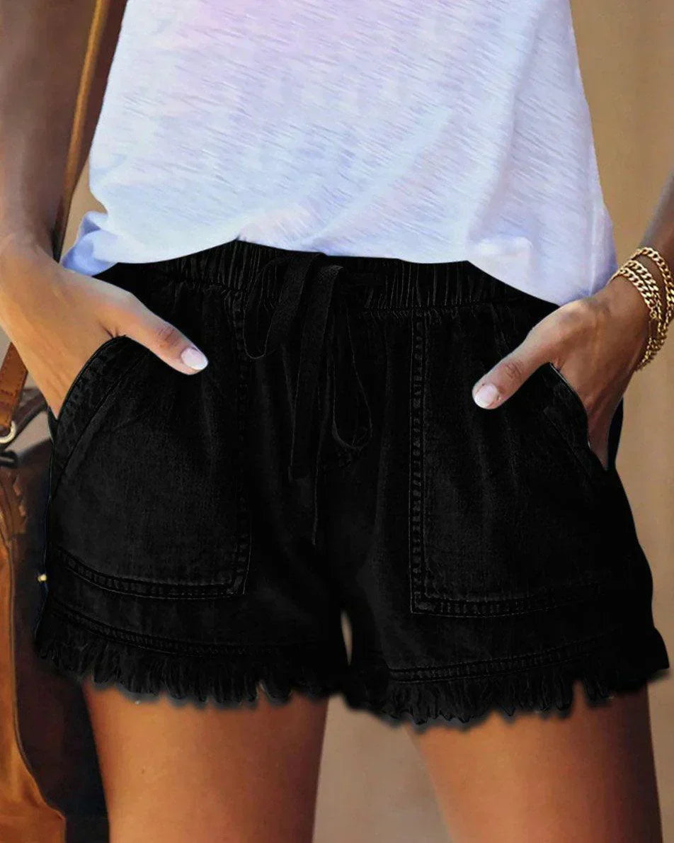 Variant image for Dam Denimshorts Justerbar Midja Slitstark-16