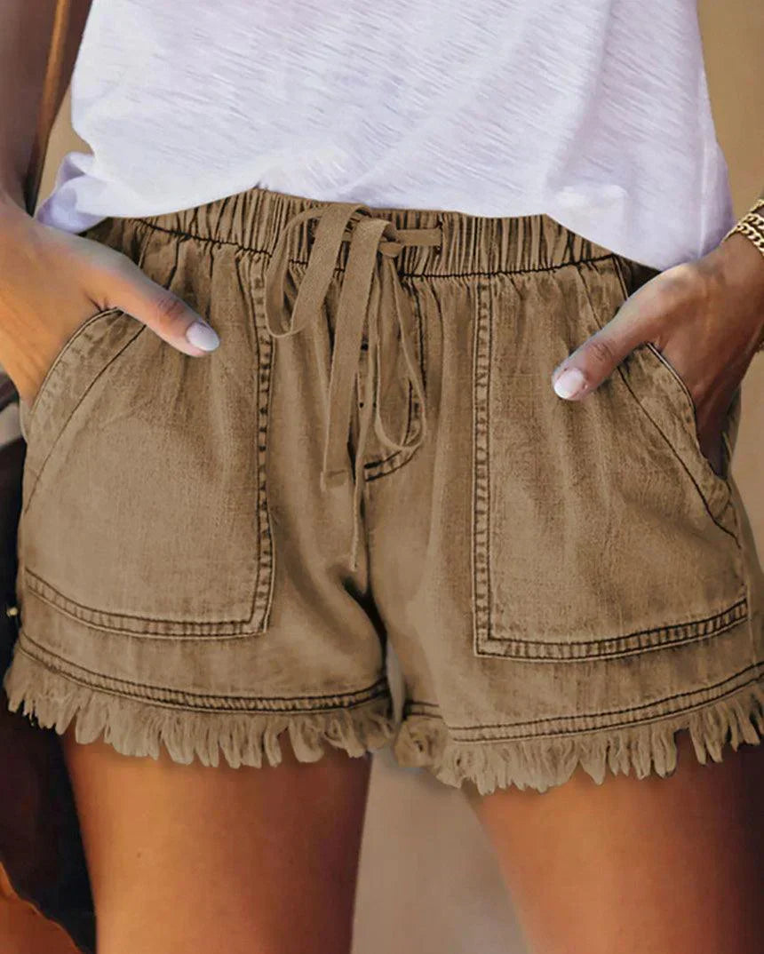 Variant image for Dam Denimshorts Justerbar Midja Slitstark-21