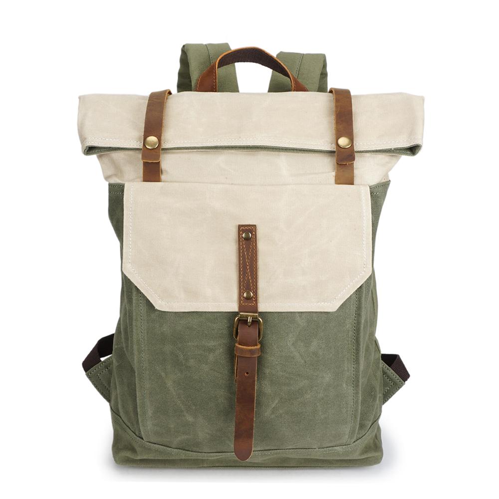 Variant image for Dam Rucksack Urban Canvas Crazy-Horse-Läder-1
